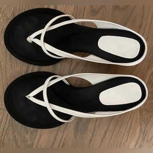 Khaite white/black Monroe sandal size 38 with original branded box and dust bag